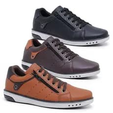 Kit 3 Pares Tênis Masculino Star Fox Elastico Confortavel