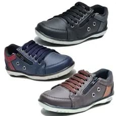 Kit 3 Pares Sapatênis Infantil Masculino Star Fox Casual Ziper e Elástico
