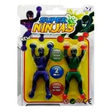 kit 2 bonecos super ninja cartela gruda na parede ou vidro