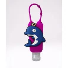 Frasco Porta Alcool Gel Mochila Chaveiro Silicone Infantil