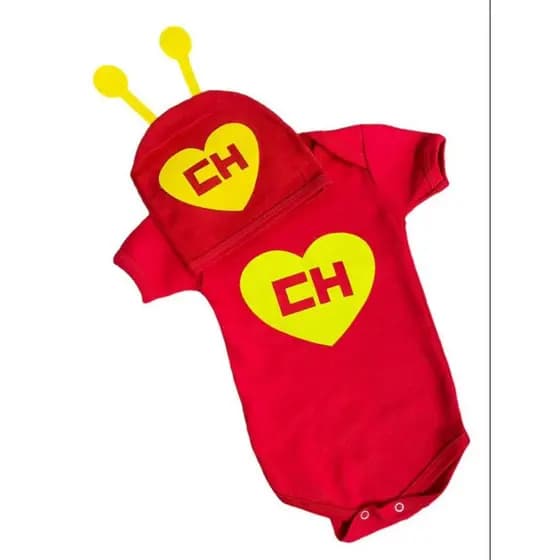 Kit Body Bebê Chapolin + Touca Temática Menino Fantasia Mesversário