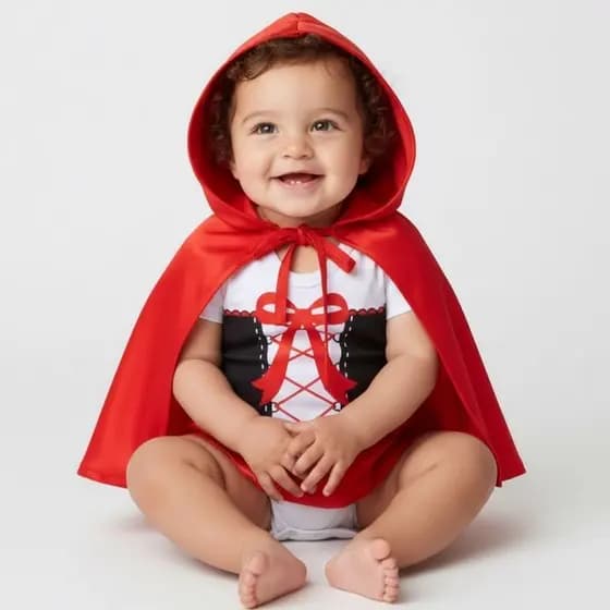 Conjunto Body Bebê Chapeuzinho Vermelho + Capa Temática Menina Mesversário Fantasia