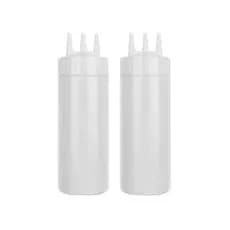 Kit 2 Bisnagas Flexível C/ 3 Bicos Para Molhos Katchup Mostarda 300, 400, 650ml