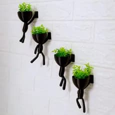 Kit 4 Vasinhos Alpinistas Decorativos para plantas artificiais, suculentas cactos folhagens
