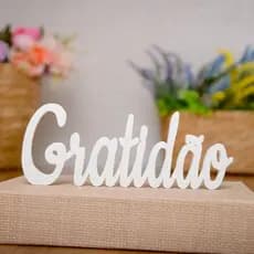 Letreiro Decorativo de Mesa e Estante em Plástico | Palavra Decor Sala Quarto Escritório Casa Presente