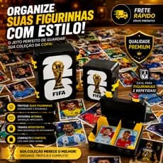 Caixa Porta Figurinhas Copa 2026 Premium Organizador de Cards Futebol Estojo Colecionador Figurinhas Repetidas