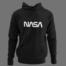 Moletom Canguru Liso Blusa de Frio Unissex Flanelado Com Capuz Nasa