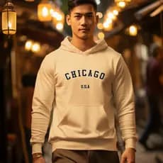 Moletom Canguru com Capuz Frio Unissex  Chicago Basico Blusa de Frio