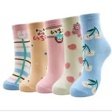 6/12 Pares Meia Feminina Cano longo 34a40 adulto juvenil Algodão meias cores delicadas mulher elegante confortável LM