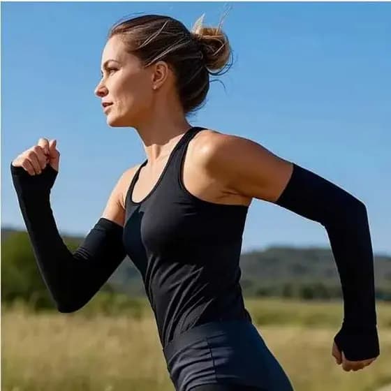 1/2 Pares Manguito Proteção UV50+ SOLAR BRAÇO Esporte  Corrida Ciclismo Flexivel Ice Skin + UV-Cut ap