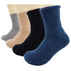 2 prs Meia Felpuda Cano médio  MASCULINA   Adulto Cor Lisa  N 36 ao 44  atoalhada frio inverno