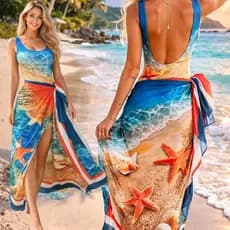 Maio Conjunto Body Com Bojo Mais Saida de Praia Pareô Canga Longa Feminino Moda Praia Quadrada Preto
