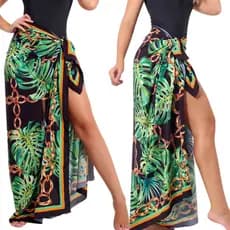 Canga Saida De Praia Pareo Estampada Secagem Rápida Tecido Fluido Verão Moda Praia Premium