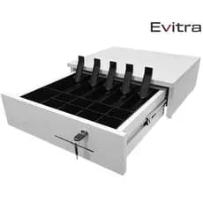 Gaveta de Dinheiro MDF Branca com Chave e Divisória para Caixa Registradora PDV Checkout