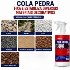 Cola Pedra Líquido 1L Veda Forte Fixador De Pedras Alta Resistência