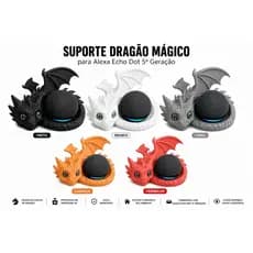 Suporte Dragão para Alexa Echo Dot PLA 3D | Com Olhos Surpresa
