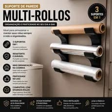 Suporte de Parede Multi-Rolos com Fita Dupla Face