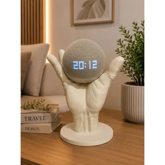 Suporte Mão para Alexa Echo Dot 4ª e 5ª Geração | Base Decorativa
