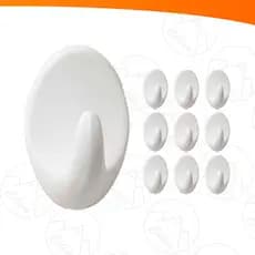 Kit 10 Ganchos Adesivo Plástico Parede Toalha Cozinha Banheiro