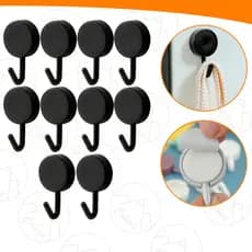 Kit 5 a 10 Und Gancho De Parede Multiuso Organizador Adesivo Redondo Cozinha Banheiro Sala