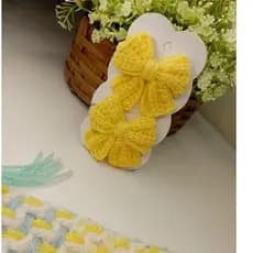 KIT 2 UNIDADES LAÇOS INFANTIL EM LÃ AMARELO