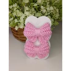 KIT 2 UNIDADES LAÇO INFANTIL CROCHÊ ROSA BEBÊ 100% ALGODÃO