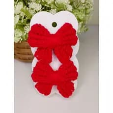 KIT COM 2 LAÇOS INFANTIL EM CROCHÊ 100% ALGODÃO VERMELHO