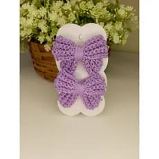 KIT 2 LAÇOS INFANTIL EM CROCHÊ VIOLETA/LILAS 100% ALGODÃO