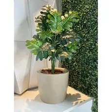 Planta Artificial Bananinha + Vaso Polietileno Cores