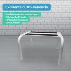Escada Auxiliar Para Maca Um Degrau Branca Metálica Prática Durabilidade
