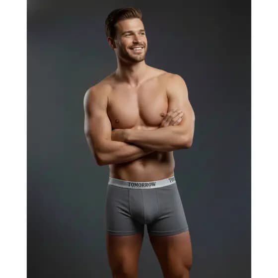 kit 8 cuecas Boxer LISAS Elástico Prata Premium Ultra Confortavel