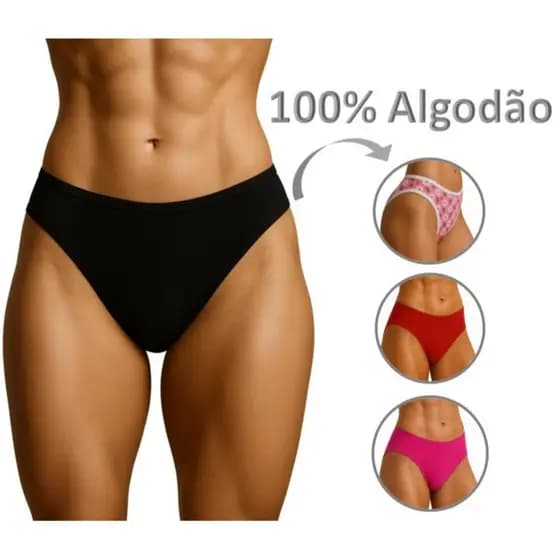 Kit de 8 Calcinhas 100% Algodão Melhor Custo Benefício