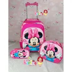 Kit Mochila Escolar MINNIE MOUSE COM RODINHA EM 3D modelo 2026 / KIT MOCHILA ESCOLAR INFANTIL KIT MOCHILA/MOCHILA MENINA
