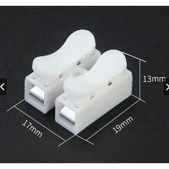 kit 10 Conector de Pressão 2 via para fios duplo ou tripla Emenda Sem Solda Sem Parafusos