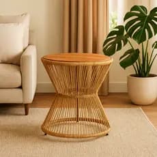 Mesa Ampulheta em Fibra Sintética — Design Moderno, Resistente, Área Externa, Varanda e Jardim