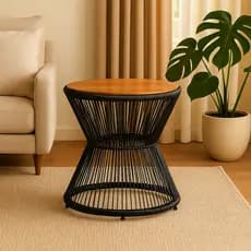 Mesa Ampulheta Fibra Sintética — Moderna, Durável, Ideal para Varanda, Jardim e Área Gourmet