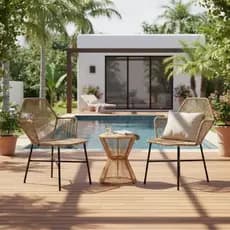 Kit 2 Cadeiras Tropicalia + Mesa Ampulheta para Área Externa Lazer Jardim Sacada