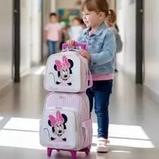 kit Escolar Completo/Mochila escolar com Carrinho e estojo/kit Escolar infantil