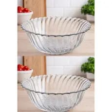 Kit 2 Tigela Saladeira Centro de Mesa Fruteira De Vidro California Vitazza