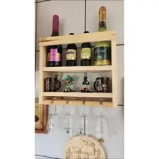 Bar Barzinho Adega Parede Rustico Porta Taça
