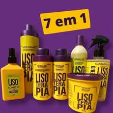 Kit 7 em 1 Lisoterapia - Progressiva Shampoo Condicionador Protetor Térmico Tônico Capilar Máscara