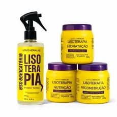 Kit Cronograma Capilar - Nutrição - Hidratação - Reconstrução + Protetor Térmico 10 em 1-Lisoterapia