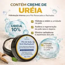 Creme Para Pedreiro Pés de Seda Anti-Rachaduras Calos Mãos Cotovelos Ressecados com Ureia Super Hidratante
