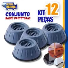 Jogo 12/8/4 Base Protetora Pezinho Máquina Lavar Fogão Geladeira Móveis Almofada Anti Vibração Suporte Base Nivelador
