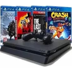 Console playstation 4 500gb + 2 Controles + 50 Jogos