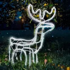 Armação Rena Macho de Led Branco Frio Decoração de Natal Tamanho Medio