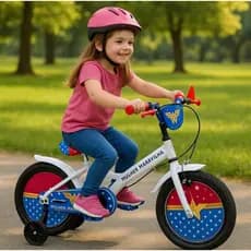 Bicicleta Infantil Aro 16 Mulher Maravilha Ou Superman Para Crianças De 3 a 7 anos