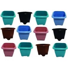 12 vasos quadrado CORES 800 ml - vasos para flores artificiais - plantas medicinais - hortaliças - flor - jardim - jardinagem - decoração