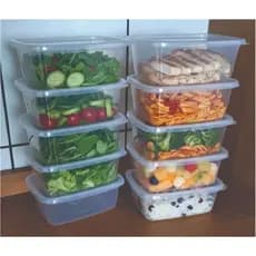 Kit 20 Potes Plásticos 1 Litro Transparente BPA FREE Freezer E Micro-ondas organizador marmita