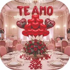 Kit Letra "Te Amo" +10 Balão Coração + 2 Coração "Te Amo" 45cm Dia Dos Namorados Decoração Romântica